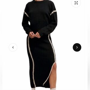 Listicle black sweater and skirt set size small new with tags